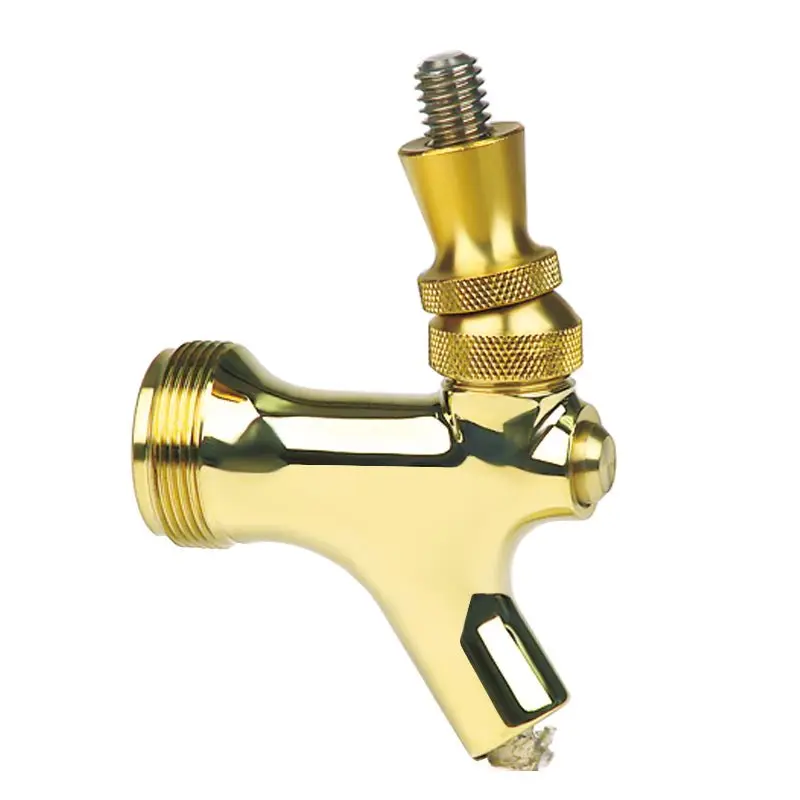 PVD Brass-Plated Bar Faucet - 303 Stainless Steel Lever, 1-1/8"-18 & 3/8"-16 UNC Threads, Non-Stick Ball Washer, Smooth Operation, Heavy Usage, Durable Kitchen Fixtures for Home Improvement, Restaurant Kitchens