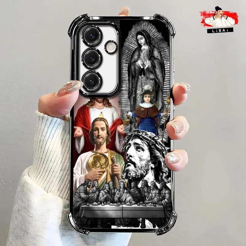 Suitable for [Galaxy S25] Jesus new stylish high-quality electroplated four-corner protective case affordable anti-drop and anti-fingerprint 995