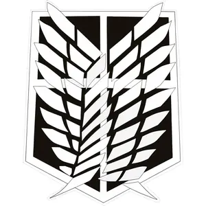 Wings of Freedom -Attack on Titan Vinyl Decal Sticker (Balck White) 4.25 X 3.35 inch for Walls, Doors, Cars, Trucks, Motorcycles, Boats Laptops- -1330