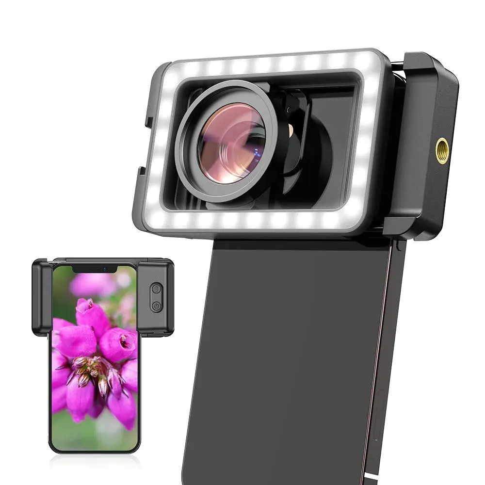 15X Magnification Zoom Lens With LED Fill Light, LED Light Phone Microfocal Lens, Portable Phone Lens For iPhone Samsung Huawei Xiaomi, Electronics Accessories