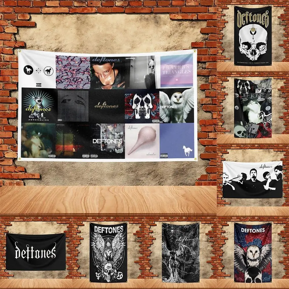 Deftones Band Party Flag Wall Hanging With Art Home Decorations Durable Lightweight Washable  For Living Room Bedroom Festival Gift Dorm Decor Tapestry
