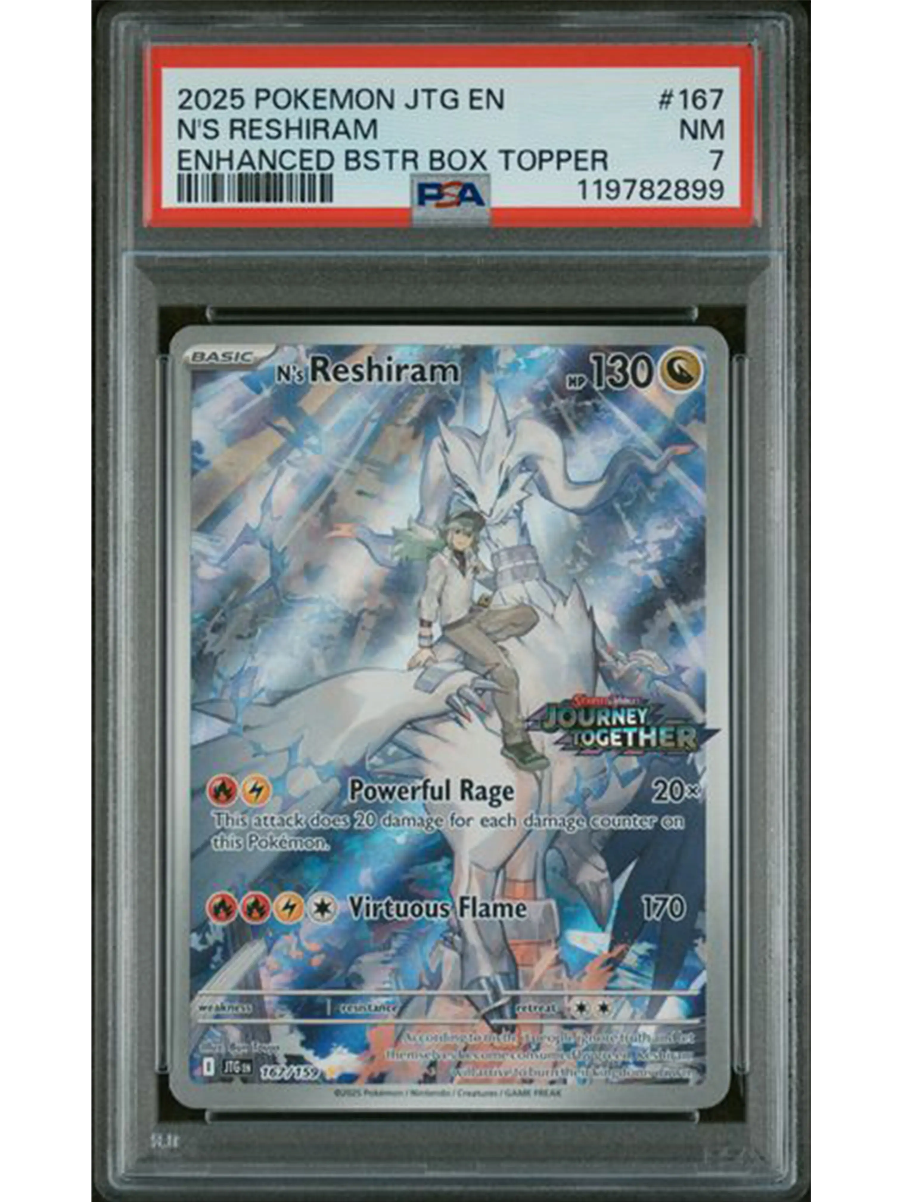 Psa 7 N's Reshiram Pokemon Journey Together Box Topper(S&V) #167/159 Eng  Qty 1 Graded NM - TikTok Shop