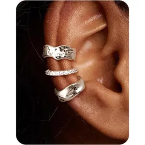 9 count 14K / Plated Ear Cuff Non  Earrings for Women Men - Ear Cuffs Earring Non Pierced Ears Adjustable Clip  Trendy  Cartilage Conch Helix  Set with 5A CZ