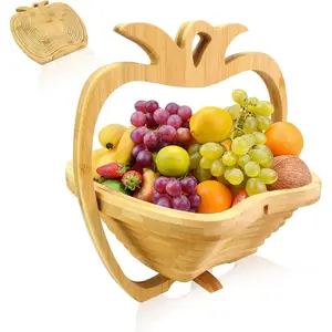 Foldable Fruit Basket   Fruit and Veggie Basket,Fruit Bowl Holder Dried Fruit Basket For Christmas decorations Holiday Party Mom Gifts ()