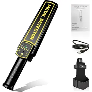 Handheld Metal Detector Wand, Rechargeable  Scanner with Adjustable Sensitivity, Detect  Metals (with Built-in  and  Line)