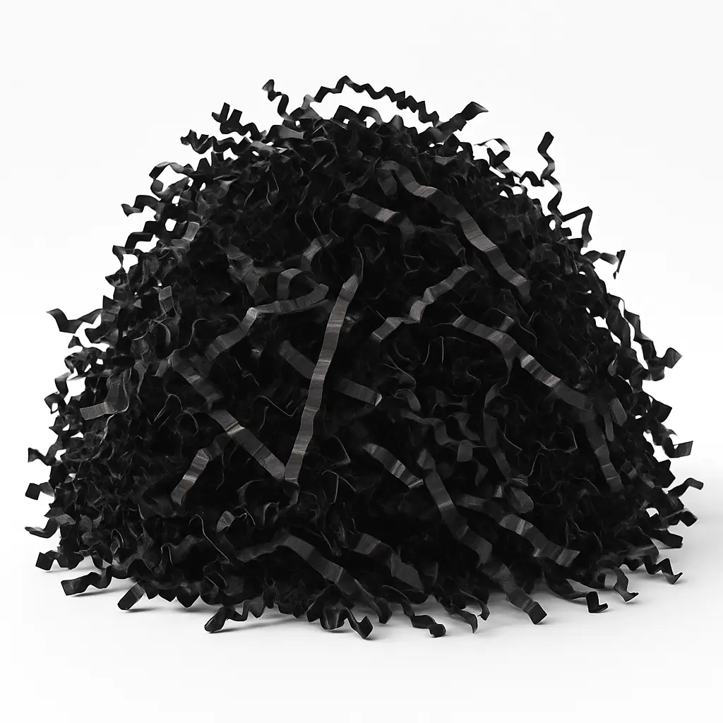 Elegant Black Crinkle Shred Paper for Gift Wrapping Elegant Black Crinkle Shred Paper for Gift Wrapping