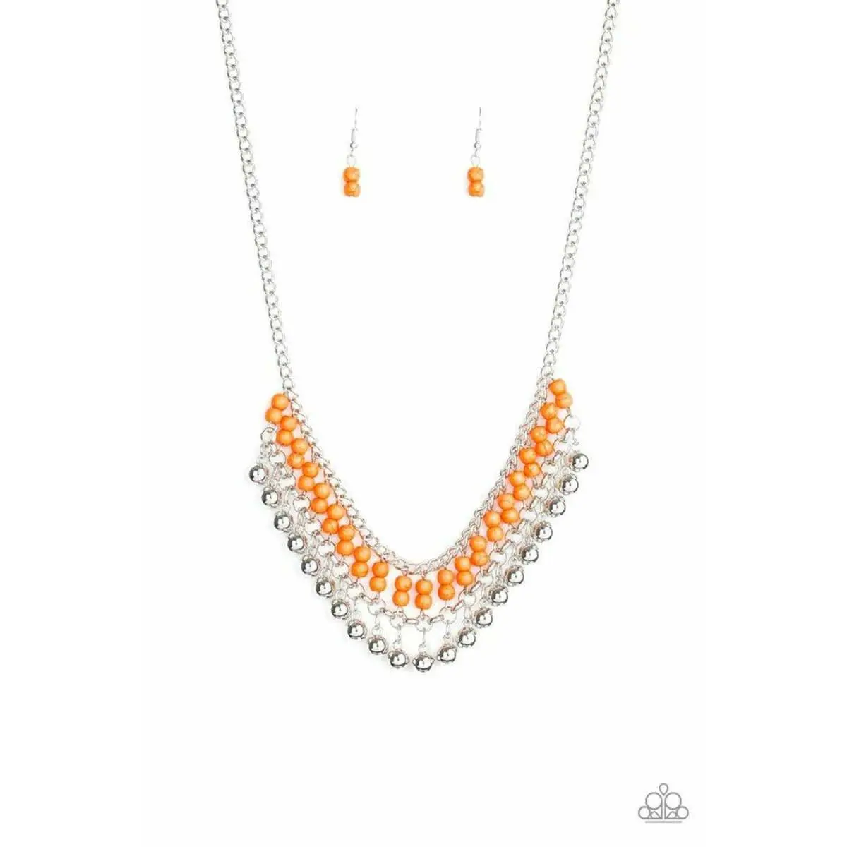 Paparazzi Beaded Bliss-Orange Necklace