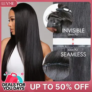 LUVME Clip-Ins 100% Virgin Human Hair Seamless & Invisible Edge Straight/Body Wave/Kinky Curly/Yaki Straight/Messy Curl/Burmese Curl #DealsForYouDays
