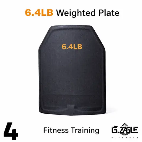 Weighted Plates - 6.4 lb Black Compact 10×12in Vest-Fit Ruck & Vest Use Equipment, Balanced Design, Plate Weight Lifting, Rucking Workout Gear