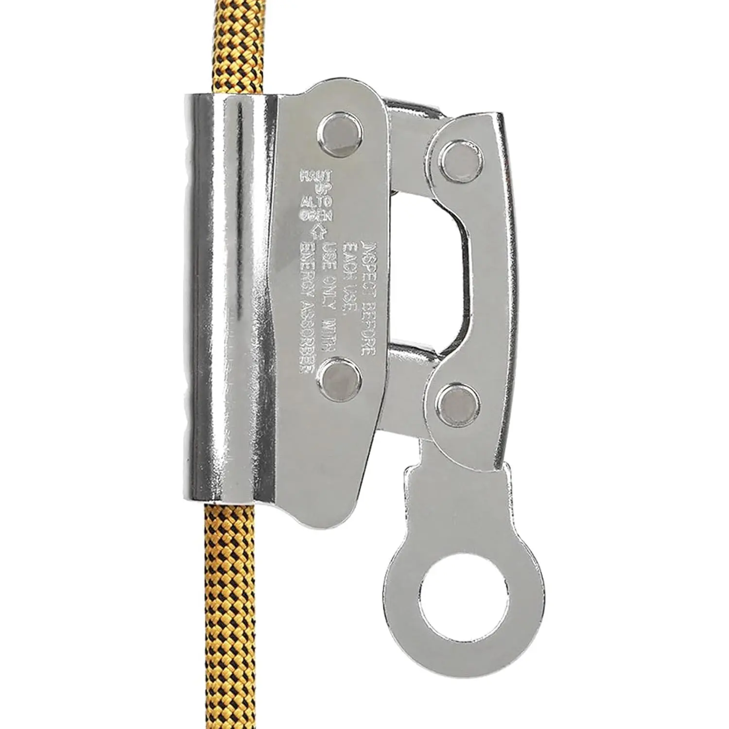 Alloy Steel Automatic Locking Rope Grab, 25 kN (Aprx 300LB) Fall Protection, 5/8'' Lifeline Compatible Rope, for Construction, Climbing (Round Lock)