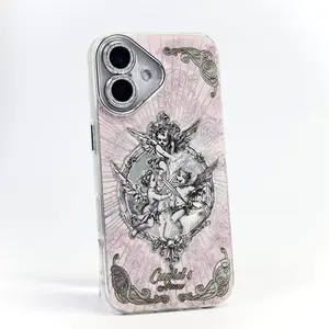 Compatible With iPhone17, 16promax,16 15pro 14 PLUS 13 Pro Max.Retro European Cupid Angel PhoneCase.iphone 15 promax case/13 cases