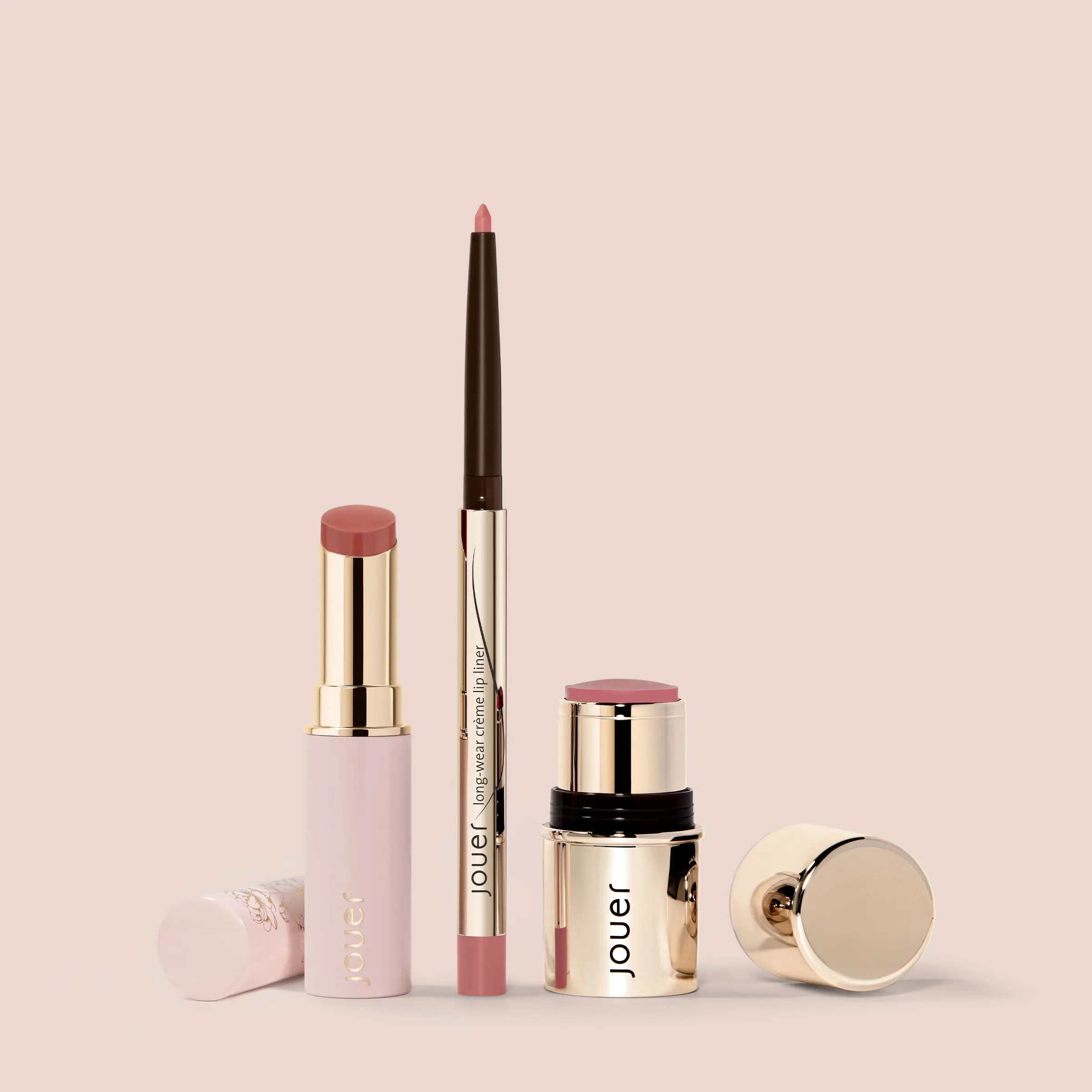 Bare Rose Trio | Rosy Pink Nude Cheek & Lip Makeup Collection