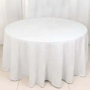 100% Cotton Round Tablecloth 120" White Linen - Soft & Breathable Seamless Table Cover for Stylish Tablescapes