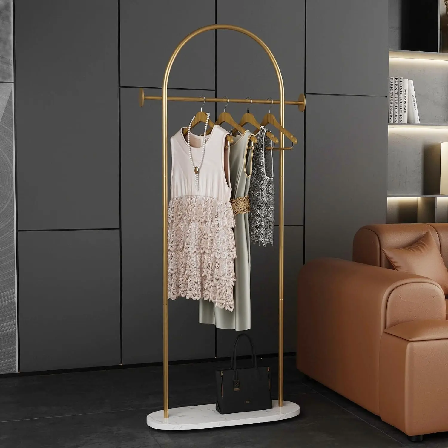 Modern  Coat Racks with Marble Base,  Clothing Racks with Shelves, Heavy Duty Clothes Rack Stand for Entryway, Bedroom, Living Room, Boutiques