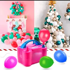Electric Balloon Pump Inflator Portable Automatic Dual-Nozzle Balloon Blower Suitable For Birthdays And Weddings Balloon Party Decorations Halloween Essential
