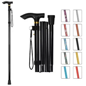 Multifunctional Walking Stick Trekking Pole, Extendable Foldable Cane, Metal Hiking Poles Outdoor Walking Hand Cane, Camping Climbing Wand, Camping Accessories, Hiking Essentials
