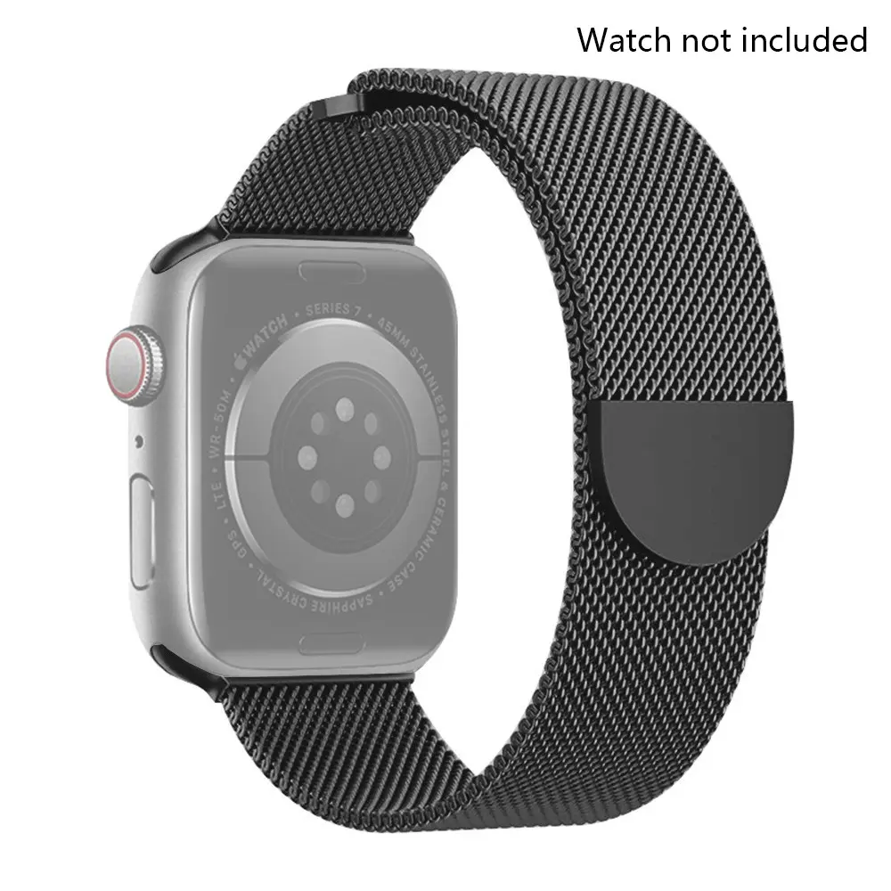 Milanese Loop Band for Apple Watch Series 5-10, Iwatch Ultra 2, Fits 45mm 44mm 42mm 41mm 38mm, Deployant Clasp, Camping & Hiking