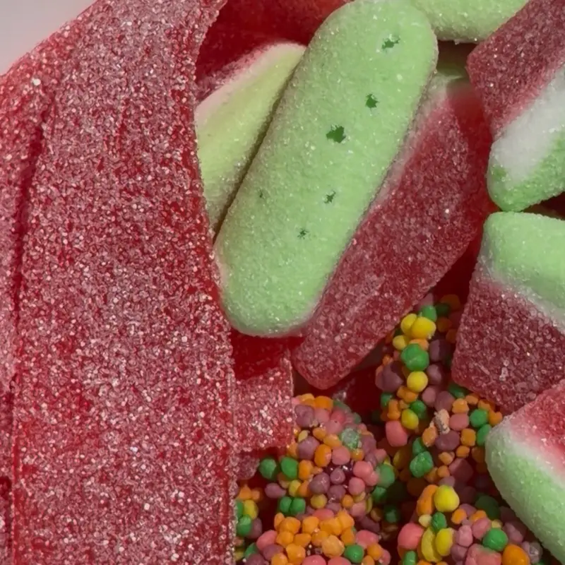 Watermelon Wave Sour Chewy Candies, Delicious Snack for On-the-Go Treats