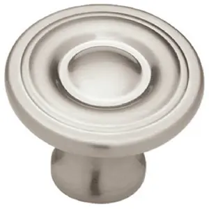 Liberty Hardware P50141H-SN-C 1.25 in. Brushed Satin Nickel Ring Round Knob