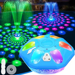 ProSplash 2026 Upgraded Pool Fountain,9000mah Rechargeable Floating Pool Fountain with Light Show,Above Ground Pool Water Fountain Pump with Anchor,Large Floting Fountain for Inground Pool-1PC Light Blue