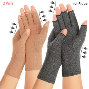 Unisex Open-Finger Compression Arthritis Gloves - Stretch Fabric, Moisture-Wick, Breathable Carpal Support, Wrist Stability for Pain, Swelling, Stiffness Relief; Ideal for Typing & Daily Wear to Ease Hand Fatigue & Joint Discomfort