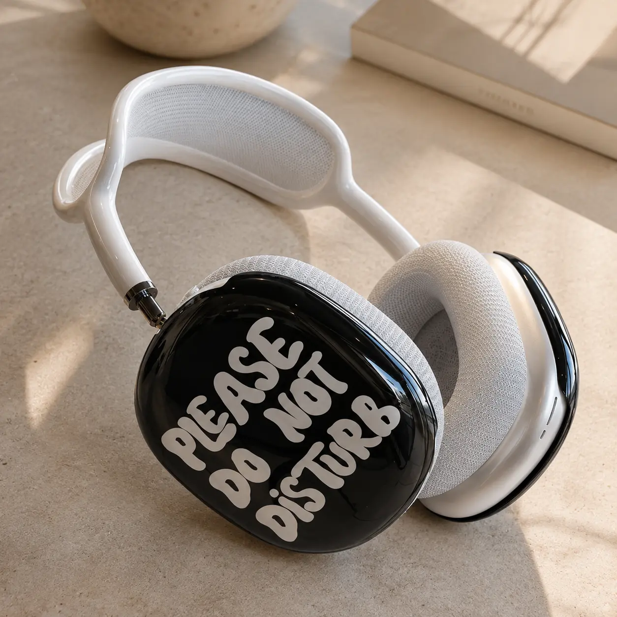 AirPods Max Headset Cover - Funny Quote, Black White Graphic, Aesthetic Durable Shell with Full Protection for Ear Cups