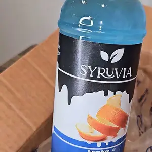 Authentic Syruvia Sugar-Free Blue Curacao Syrup - 25.4 fl oz Plastic Bottle, Premium 0-Calorie Tropical Beverage Flavoring, Kosher, Gluten-Free; Ideal for Drinks, Desserts