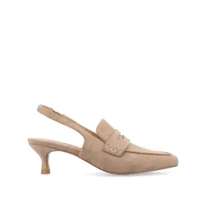 AMORY KITTEN HEEL LOAFERS IN VEGAN LEATHER - Taupe