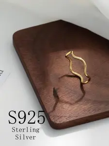 925 Sterling Silver Women's Elegant Simple Wave Design Ring, Exquisite Trendy Ring, Fashionable Jewelry Accessories for Women As Gift