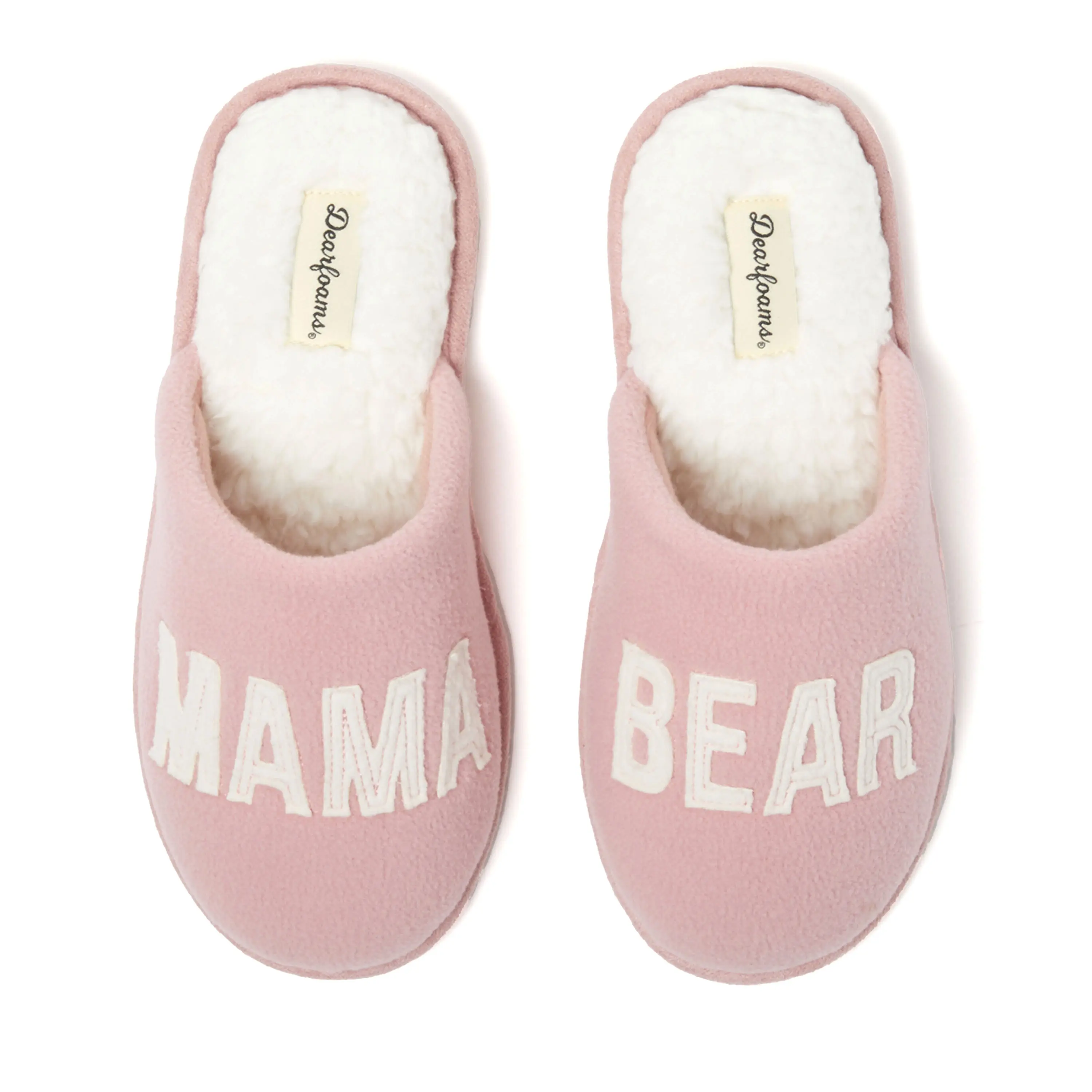 Dearfoams Women's Carley Mama Bear Mom Scuff Slipper, Comfortable Women's Shoe, Cozy Footwear Slide, Slip On, Photo-Ready, Cute, Easy-To-Clean
