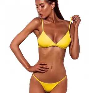 ,2026 New Triangle Thong Bikini Set – Minimalist Two-Piece Swimsuit (With Bonus Anklet Gift)