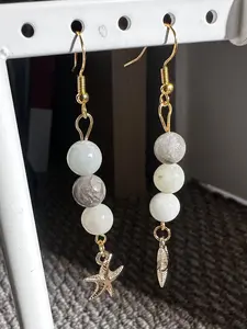 Golden Coast Amazonite Starfish Earrings