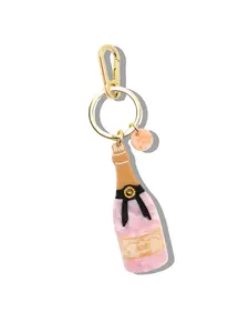 Hand-Painted Rosé Bag Charm + Keychain | Eco-Friendly