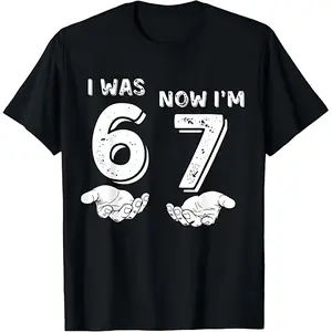 I was 6 Now I'm 7 Six Seven Meme with Hands 7th Birthday T-Shirt.png graphic tees men crop tops summer outfits for men summer tops T-Shirt