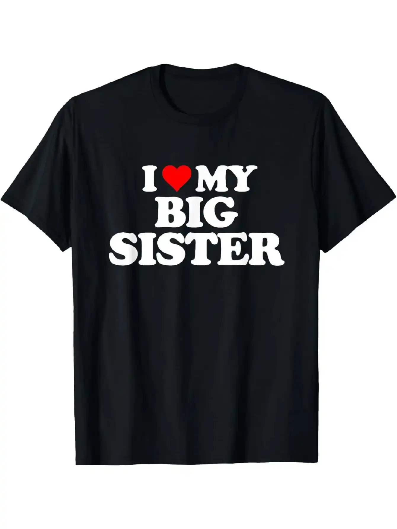 Men's Cotton Short-Sleeve Casual T-Shirt, I Love My Big Sister Graphic Top