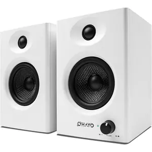 60W  Speakers for Gaming and ,   5.3, Stereo 2.0 Speakers for Desktop PC  or Laptop, Surround Sound Speaker, 3.5 mm Aux RCA Input, USB-, 1 Pair, White