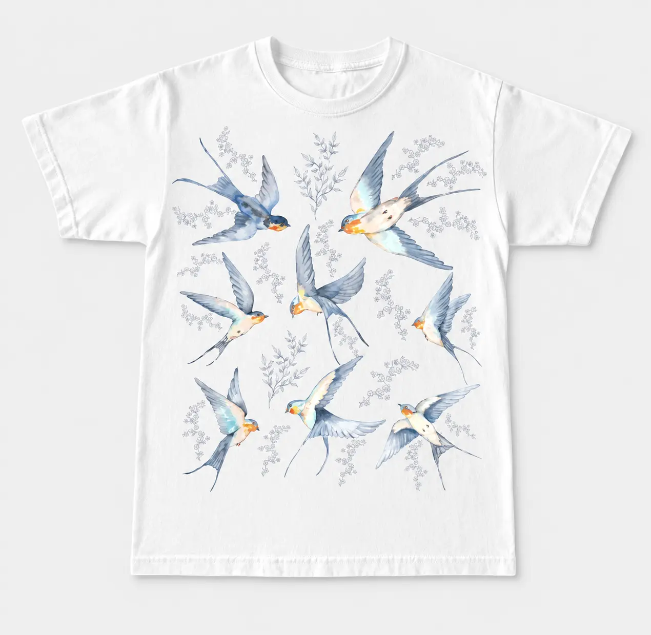 Vintage 90s Tattoo Birds Tshirt, Retro Bird Lovers Cute Shirt, Bird Nature Camping Shirt, Birds Flying Unisex Y2k Relaxed Adult Graphic Top