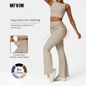 MFVIM Women's 2-Piece Workout Set - Shockproof Running Tank Top & High-Waisted Tummy-Tucking Micro Leggings, Hip-Lifting, Breathable Quick-Drying All-Seasons Yoga Fit Set, Valentine's Day Gift, Women's Workout Sets, Yoga Fit Sets
