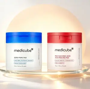 Medicube 2-in-1 Facial Toner Pads Set - Pore-Minimizing Exfoliating Peel Pads with AHA, BHA, Red Succinic Acid, Panthenol, Niacinamide, Salicylic Acid - Daily Korean Skincare Bundle