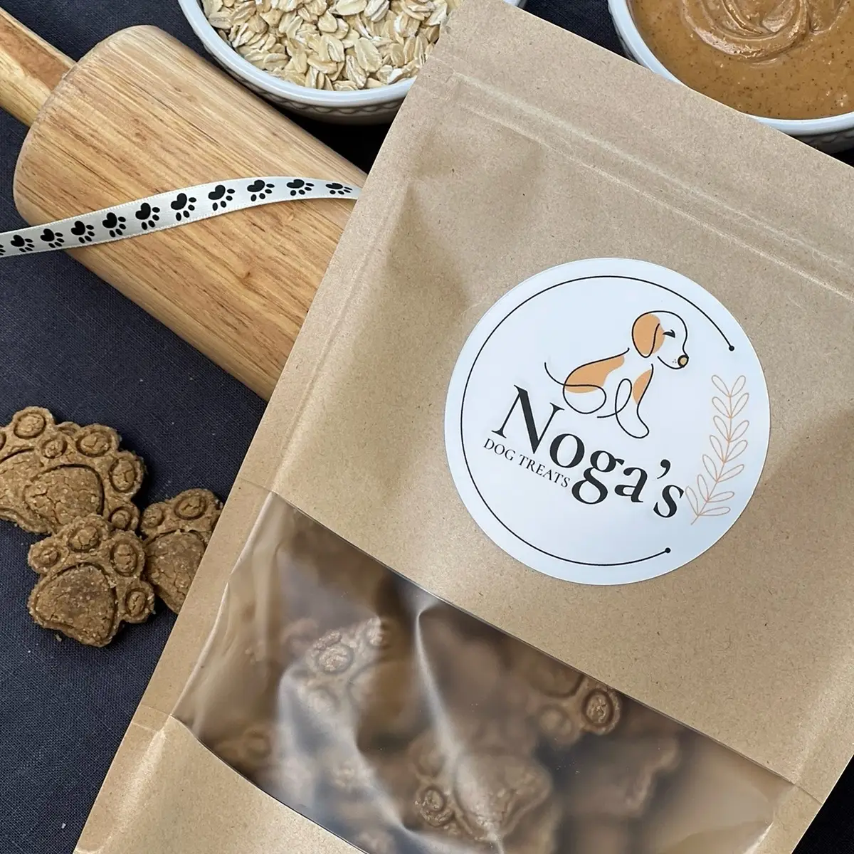 Noga's Top Treat Trio - Organic Gluten-Free Dog Treats - Bacon Bites, Blueberry Bliss & Pumpkin Patch - 6 oz Bag - Good for Sensitive Stomachs