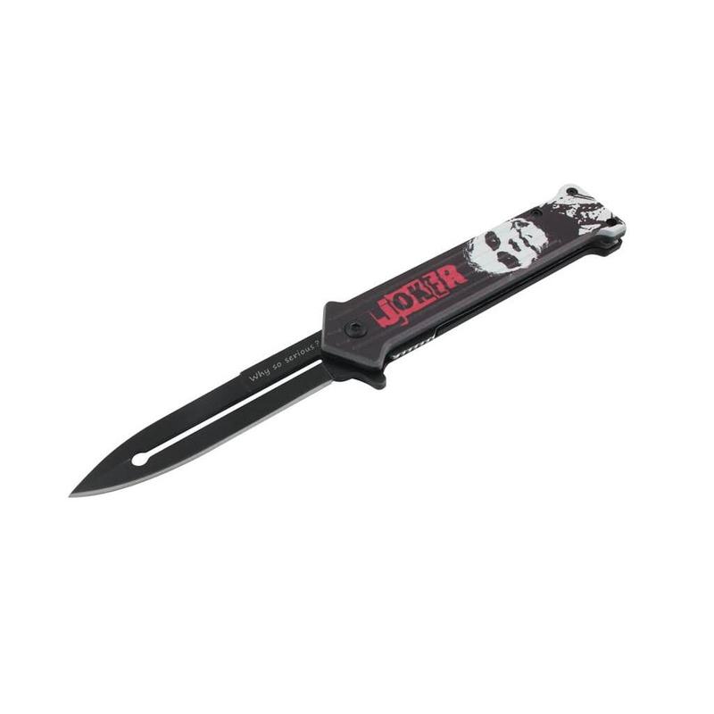 Fantasy Utility Pocket Knife – 4.5" Assist-Open with Clown Art Handle Black & White  Fantasy Folding Knife with Clip Emergency Tool Multifunctional