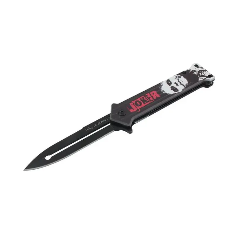 Fantasy Utility Pocket Knife – 4.5" Assist-Open with Clown Art Handle Black & White  Fantasy Folding Knife with Clip Emergency Tool Multifunctional