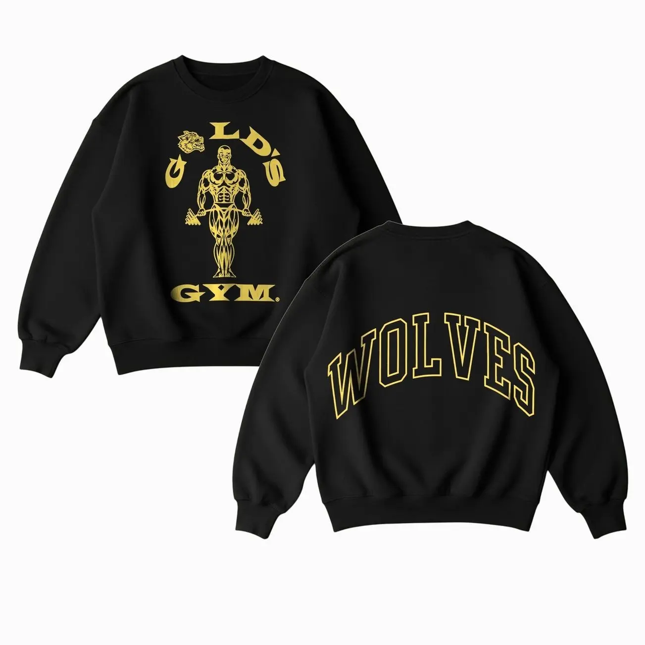 Wolves Gold's Gym, Workout Wear, Men's Sport Outfit, Gym Men's Top, Muscle Training Shirt, Gym Apparel, Training Clothing UCX