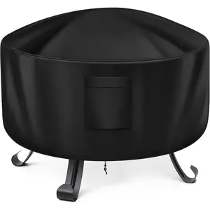 Fire Pit Cover - Round, 22-34 Inch, Heavy Duty Oxford Fabric,