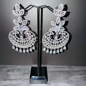 AD Earrings - Intricate Design with Sparkling Details, Ideal for Special Occasions, Enhances Any Outfit