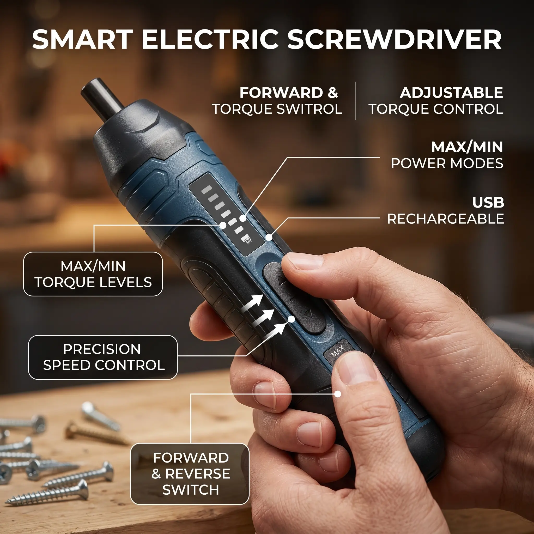 LONGSA 50+ in 1 Cordless Electric Screwdriver Combo Power Tool Set, Rechargeable High Torque Electronic Tool Kit with Precision Bits, Socket Wrench, Carrying Case, Mini Drill, Adjustable Speed, Torque Control for DIY Projects, Furniture Assembly