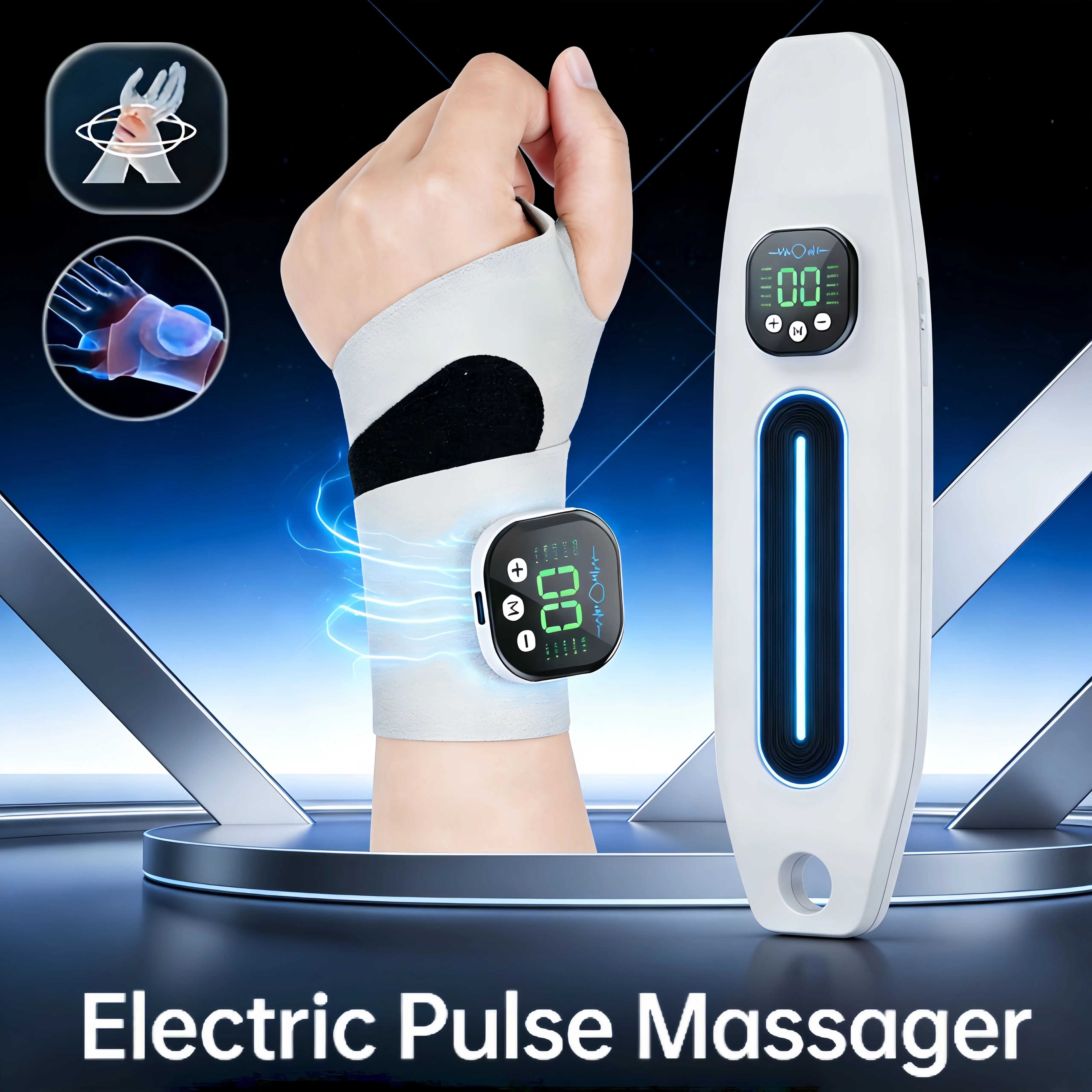 Hand Massager Wrist EMS Pulse Therapy Device for Carpal Tunnel & Arthritis Relief 10 Modes 29 Levels with Heating for Hands & Wrist Portable Therapy Gift for Men Women
