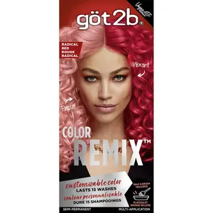 Color Remix, Customizable Semi-Permanent Hair Color, 092 Radical Red