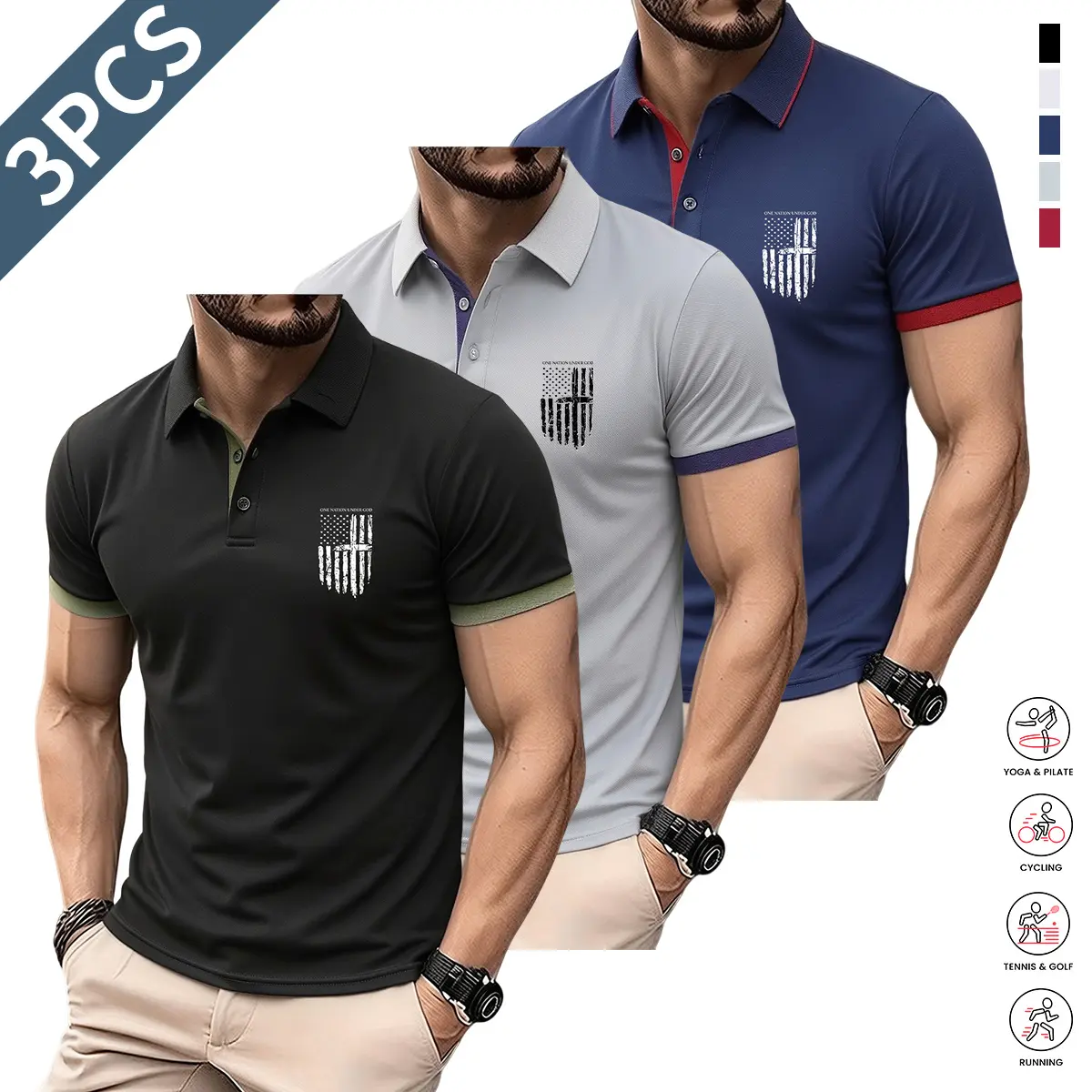 Black + Gray + Dark Blue