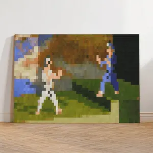 Minecraft Painting Fighters Poster - Minecraft Decor - Man Cave Wall Accessories Unframed